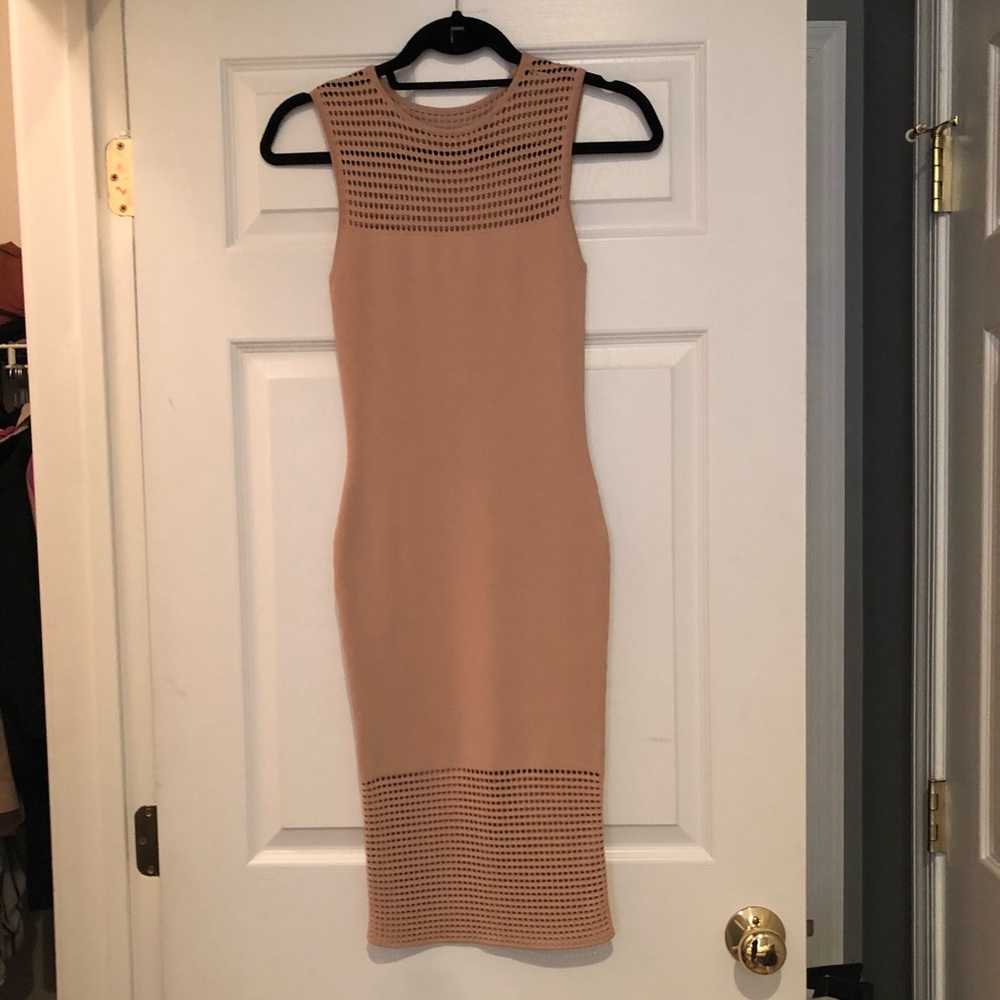 Torn By Ronny Kobo Nude Stretch dress